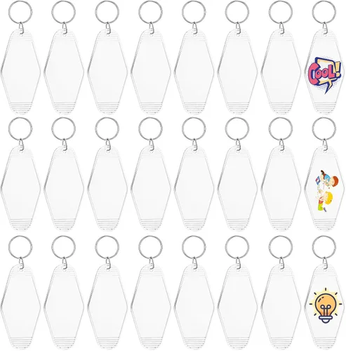 Vista 11 de Pinkunn 50 piezas de llavero de motel en blanco sublimación vintage llavero de hotel en blanco a granel para manualidades DIY ornamento