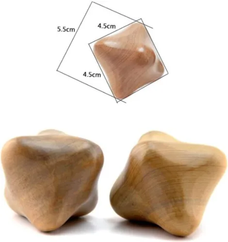 Vista 6 de Healeved 3 unids bolas de bola de acupresión circulación cuidado para alivio hexágono herramienta de sangre punto gatillo de mano ejercicio madera