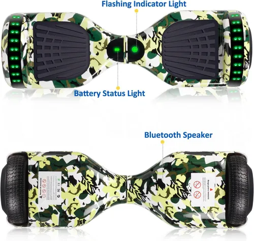 Vista 3 de FLYING-ANT Hoverboard - Hoverboard de 6.5 pulgadas con Bluetooth y luces LED intermitentes, Hover Board para niños y adolescentes