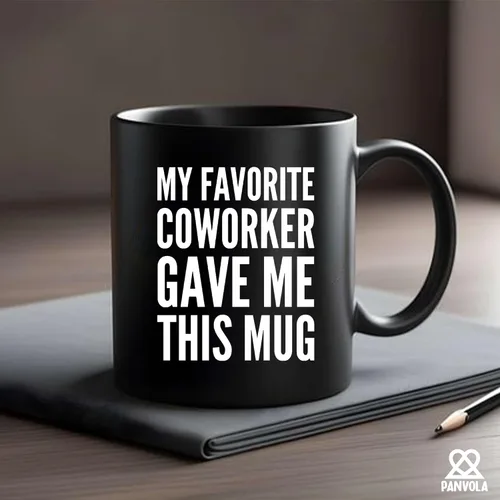 Vista 4 de Mi colega favorito me regaló esta taza Regalo de despedida de colega Gracioso Tazas de jefe de oficina Tazas de café de empleado para despedida Negro