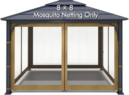 Vista 11 de Wonwon Gazebo Mosquitera de Repuesto Universal para Exteriores Toldo de 4 Paneles de Paredes de Malla con Cremallera para Gazebo de 10' x 10