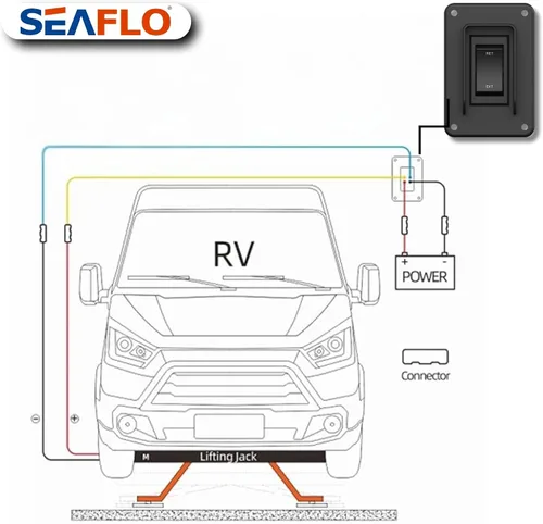 Vista 8 de SEAFLO Interruptor de balancín de potencia con interruptor de gato estabilizador, máximo 30 amperios, 12 V/24 V, extensión retráctil, arnés