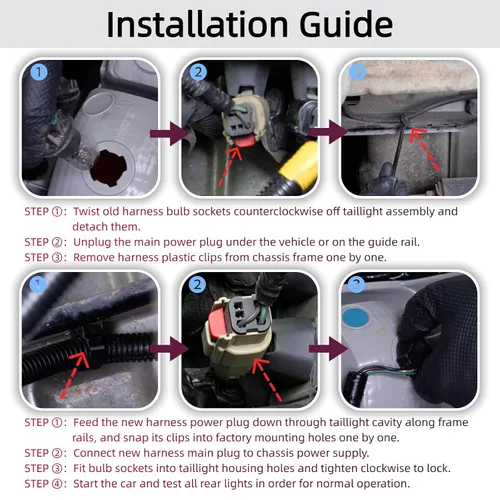 Vista 8 de 23295977 Arnés de cableado para luz trasera lateral del pasajero compatible con Chevy Silverado GMC Sierra 1500 2500HD 3500HD 2016-2019 - Plug &
