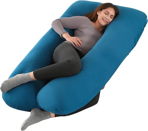 Vista 10 de Amagoing - Almohada de embarazo refrescante para dormir, almohada de maternidad en forma de U de cuerpo completo para mujeres con dolor de cadera