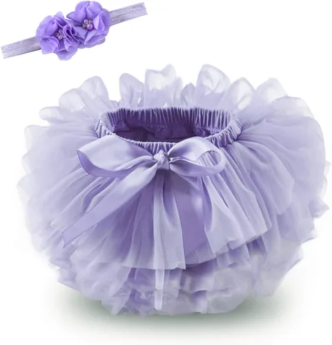 Vista 11 de Tutu.kk Falda tutú para niña pequeña con funda para pañales, vestido de tutú suave para bebé de 0 a 36 meses con diadema de flores 1-Beansand