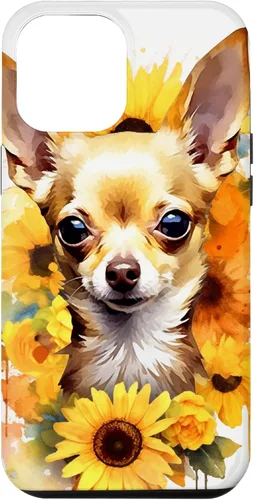 Vista 26 de Chihuahua Dog Watercolor Funda de girasol Chihuahua para iPhone 17