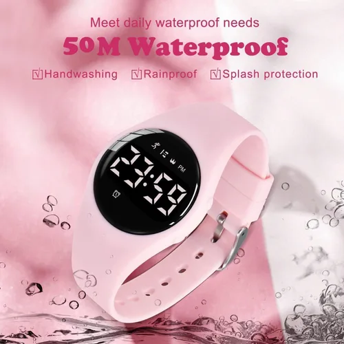 Vista 7 de Reloj deportivo digital para niñas y niños, monitor de actividad física con reloj despertador, cronómetro, relojes impermeables sin aplicación