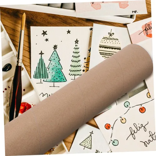 Vista 5 de 2 tubos de correo Kraft con tapas, tubo portador de póster para envío, almacenamiento y protección de obras de arte y documentos, versátil diseño