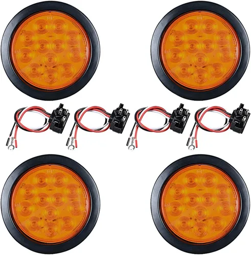 Vista 78 de Kit de tapones de cableado con cubierta de hule para luz trasera LED redonda de 4", 12 ledes, para RV, camioneta