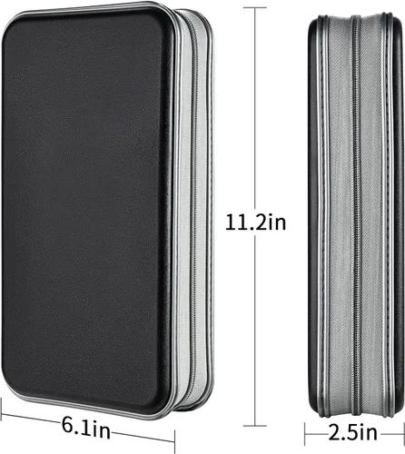 Vista 7 de LIOVODE Funda para DVD, estuche portátil para CD de capacidad para 96, organizador de cartera de DVD de plástico duro, organizador para coche CD