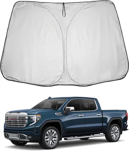 Vista 61 de LUWU Parasol para parabrisas para Dodge RAM 1500 y 2500 2009-2018 - Parasol para ventana delantera con bloqueo de rayos UV