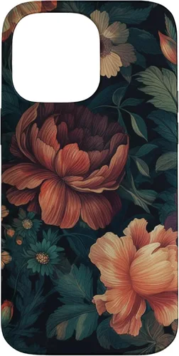 Vista 21 de Vintage Dark Flower Pattern Moody Floral Case for iPhone 17