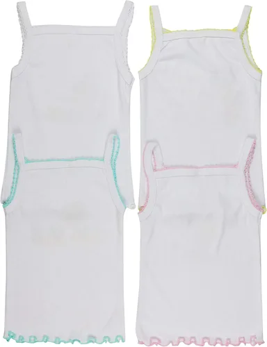 Vista 3 de ToBeInStyle - Camiseta sin mangas para niña con tirantes delgados y dobladillo fruncido, 4