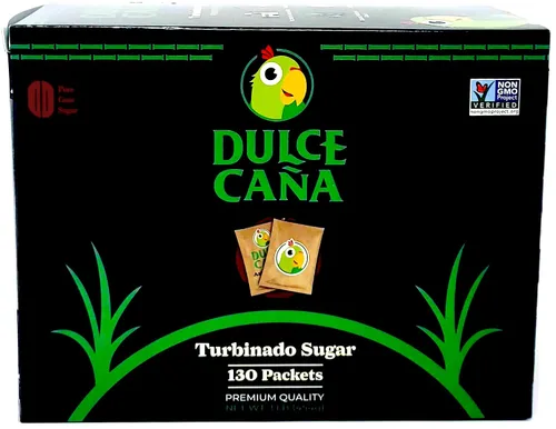 Vista 3 de Dulce Cana Organic, paquetes de azúcar turbinado sin OMG, 130