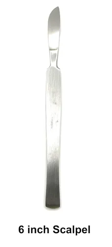 Vista 5 de Kit de disección de 19 piezas que incluye tijeras, fórceps, bisturíes y sonda en bolsa de plástico desechable para laboratorio de anatomía