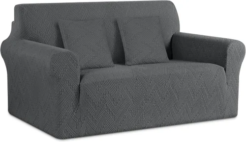 Vista 25 de Ruaozz Funda elástica para sofá de 1 pieza, fundas para sofá de 3 cojines, funda universal antideslizante para sofá, funda lavable de jacquard