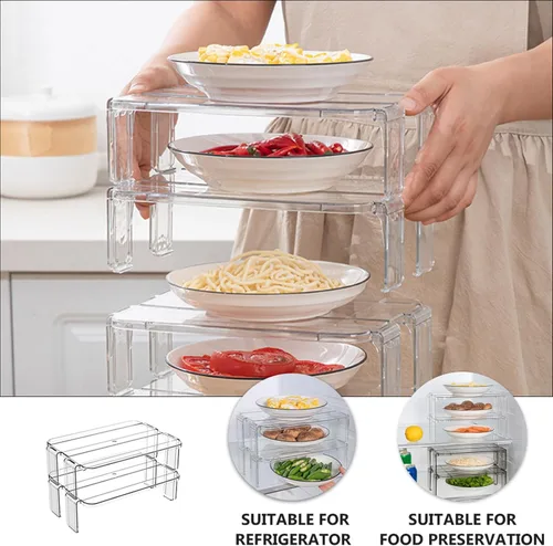Vista 6 de Organizador de 2 piezas para nevera Lazy Susan, mini soporte para nevera, lado de almacenamiento del refrigerador
