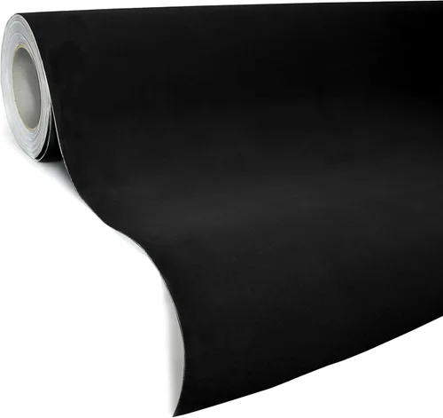 Vista 2 de VViViD Rollos de lámina de vinilo de gamuza mate de fieltro negro (1 pie x 52 pulgadas)