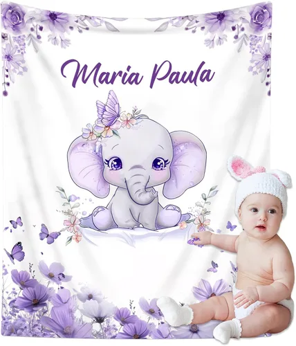 Vista 13 de Manta de bebé personalizada con nombre, manta de nombre personalizado para niños, mantas de franela suave en Pascua, regalos personalizados de bebé