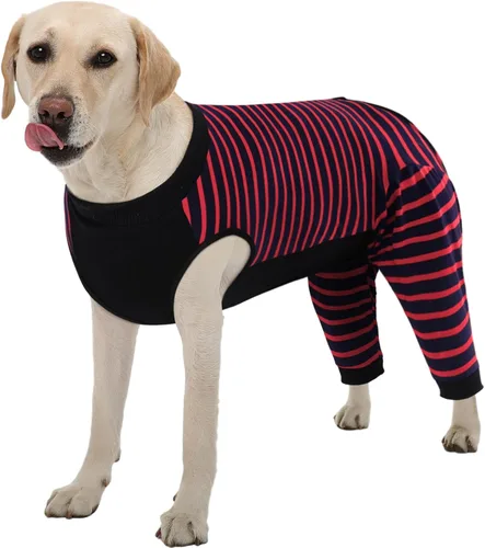 Vista 17 de Kuoser Traje de Cirugía para Perro Hembra Esterilización Macho Castración, Manga de Pierna de Perro para Dejar de Lamer Enterizo Suave para Perro