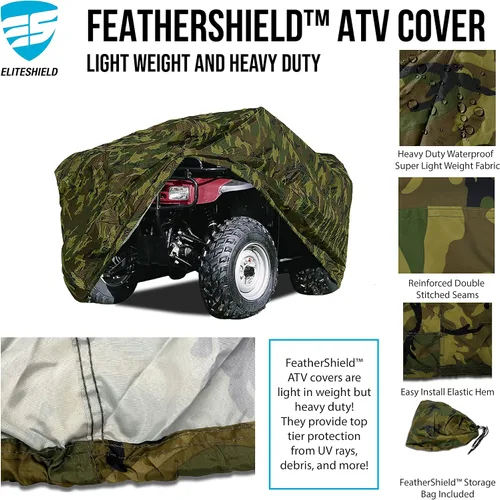 Vista 2 de EliteShield Cubierta ligera para ATV, cubierta cuadra resistente al clima, cubierta para cuatro ruedas resistente al agua y al viento, cubierta