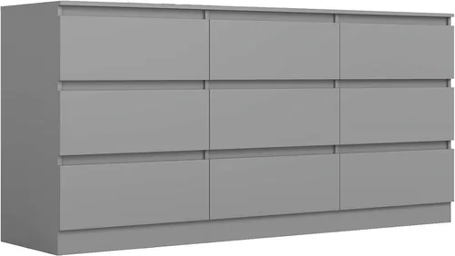 Vista 14 de Vibe & Dine Cómoda Doble de 8 Cajones, Cómoda Moderna con Almacenamiento Amplio para Closet, Dormitorio, Sala de Estar, Negro