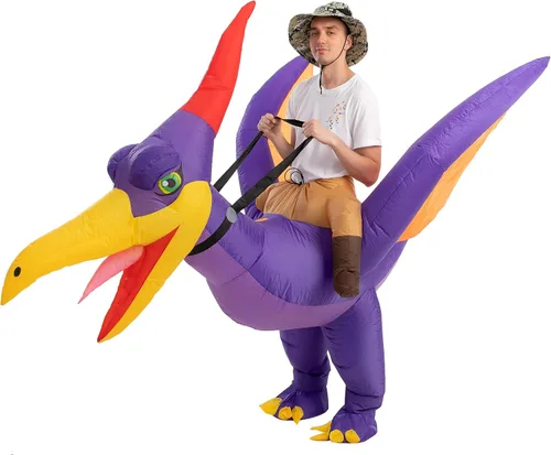 Vista 4 de Ride A dinosaurio trajes inflables - adulto talla única