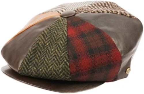 Vista 22 de Hombres de lana Newsboy Cabbies Otoño Invierno Clásico Patchwork Plaid Apple Cap Golf Sombrero Multicolor