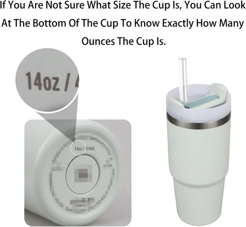 Vista 4 de Pajitas de repuesto compatibles con vaso Stanley Quencher H2.0 de 14 onzas con asa, con 1 cepillo (paquete de 6 unidades para 14 onzas)