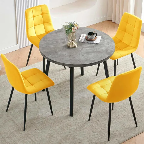 Vista 12 de Homedot Juego de mesa de comedor para 2, mesa de cocina de 3 piezas, juego de sillas de comedor redondas y negras para espacios pequeños, juego