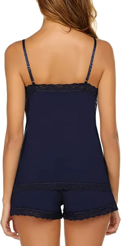 Vista 4 de Avidlove - Conjunto de pijama para mujer con pantalones cortos, ropa para dormir con borde de encaje