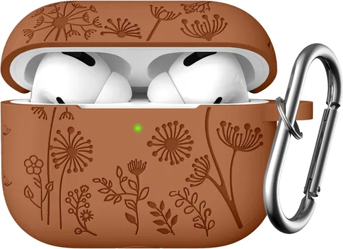 Vista 30 de Lerobo - Funda para AirPods Pro 2, funda de silicona suave con llavero para mujer