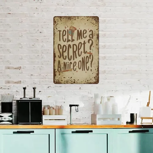 Vista 7 de ¿Dime un secreto? ¿Un bueno? Muy bien manchado, divertido arte de pared para el hogar, regalos para amantes de ideas personalizadas, regalo de lata