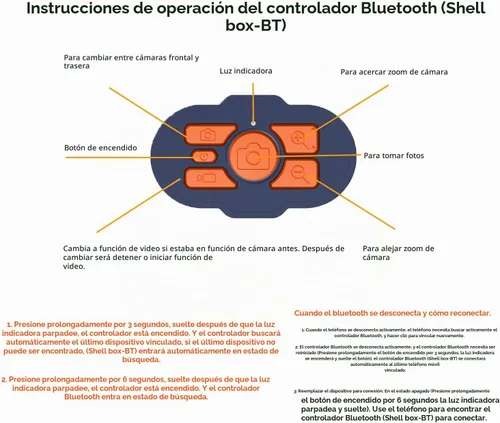Vista 6 de Caja de teléfono impermeable Bluetooth profesional con control de APP Negro púrpura