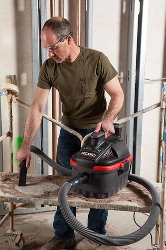 Vista 6 de Ridgid 50313 4000 rv Portable Wet Dry aspiradora, 4-Gallon Small Wet Dry Vac con 5,0 Pico HP Motor, Pro – Manguera, asa ergonómica, cable, puerto