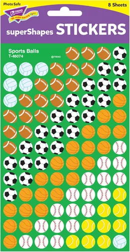 Vista 3 de Trend, Inc. - Pegatinas superformas de pelotas deportivas, 800