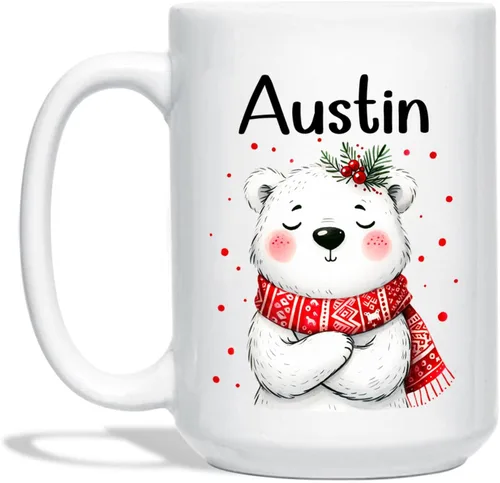 Vista 25 de Taza Personalizada Construcción De Muñeco De Nieve Con Nombre, Taza De Café De Navidad Muñeco De Nieve, Tazas De Árbol De Navidad Personalizadas