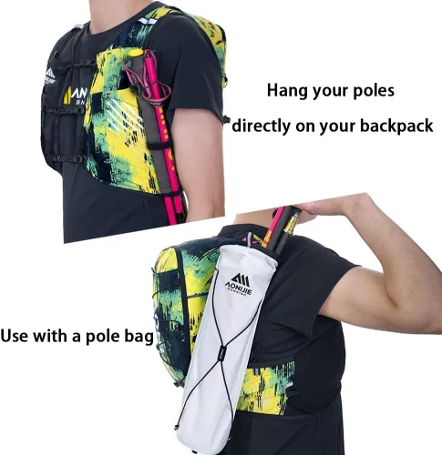 Vista 5 de YOUGLE Chaleco de hidratación para correr, mochila ligera de hidratación para hombres de 10 litros para carreras de maratón de trail running