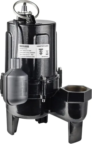 Vista 8 de WASSERMANN Bomba de aguas residuales de 1/2 HP con interruptor flotador automático, bomba sumergible de hierro fundido de 115V 5300 GPH, bomba