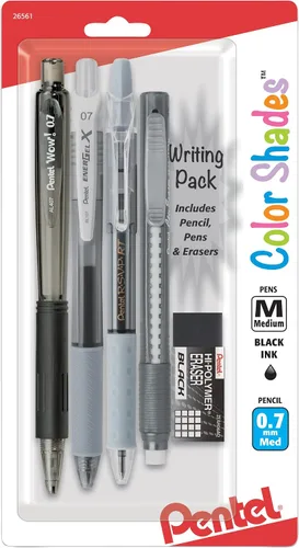 Vista 2 de Pentel Paquete de Escritura Color Shades - Negro (BLBKALZBPA)