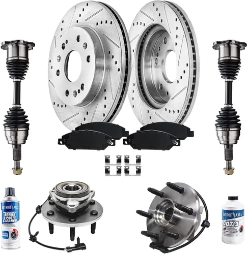 Vista 92 de Detroit Axle - 4 rotores de freno para Chevrolet Cruze 2014 2015 [modelos de motores de gas] Rotores de freno de disco perforados y ranurados
