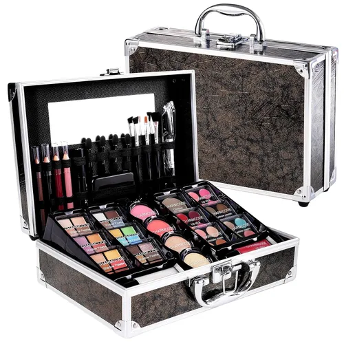 Vista 8 de Kit completo de maquillaje para adolescentes y mujeres, estuche de tren de belleza con juego de cosméticos de iniciación, caja de regalo de San