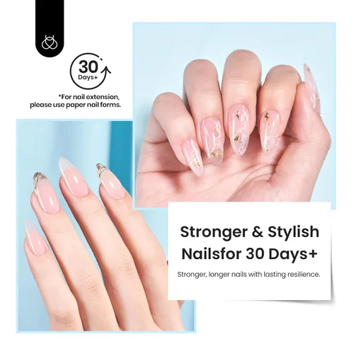 Vista 6 de Beetles - Gel constructor para uñas, 8 en 1, 0.51 onzas líquidas, gel de construcción transparente for Strengthening, Thickening & Building