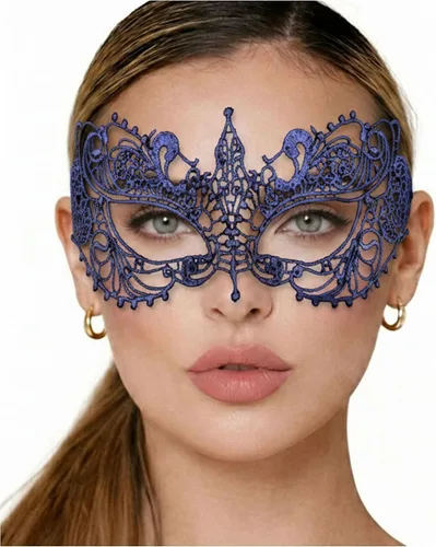 Vista 24 de Masquerade Mask For Women Lace Masquerade Mask for Masquerade Party, Proms, Venetian Party, Mardi Gras, Halloween & Cosplay Ana Bg Pluma de Pavo Real