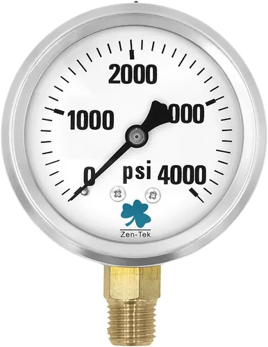 Vista 10 de Zenport LPG30 Zen-Tek Glicerina Medidor de presión relleno de líquido, 30 PSI, caja de 10