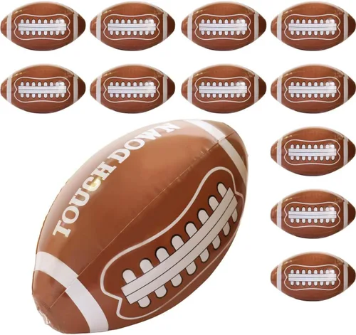 Vista 2 de GiftExpress 12 piezas de balones de fútbol americano inflables de 16" para el día del juego y como obsequio de fiesta, decoraciones de fiesta