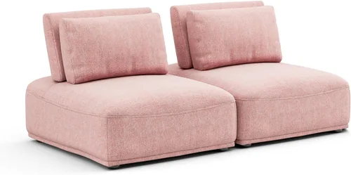 Vista 45 de Furniture of America Tatiana Modern Boucle - Sofá modular de 2 plazas con respaldo ajustable para sala de estar, oficina, combinación libre Boucle