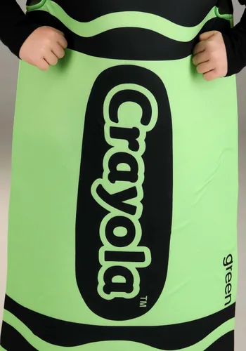 Vista 6 de Disfraz de Crayola Crayon verde para niños, túnica con capucha, respaldo de espuma