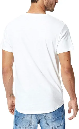 Vista 3 de Men's Short Sleeve T Shirt Tops Cotton Tee White