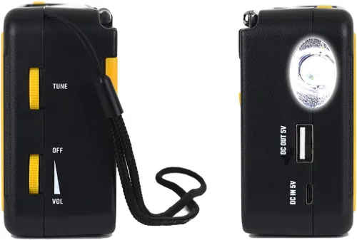Vista 5 de Kaito Voyager ECO Radio de emergencia KA336 AM/FM NOAA Alerta meteorológica de 5 vías con manivela solar receptor de radio con linterna LED